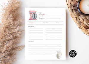 Editable Full Page Recipe Card: 8.5" X 11" (digital Download) - Etsy