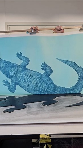 @wallisstudio back at it again with an impressive large scale print and solo pull! 🤩 #print #printmaking #contemporaryprintmaking #printmaker #printstudio #reliefcarving #woodcut #woodblock #linocut | Hello, Print Friend