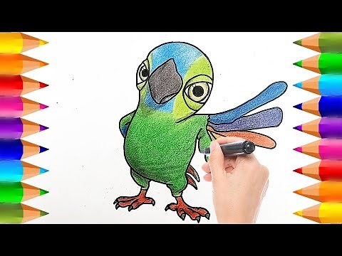 Cómo dibujar y colorear al Lorito Pepe de la Granja de Zenón | Dibujos para niños