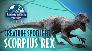 11K views · 378 reactions | The Scorpius Rex takes its name from the venomous quills it sports on its tail. Learn more about this creature in our latest Creature Spotlight! | Jurassic World Alive | Facebook