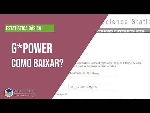 Estatística Básica| Como BAIXAR o G*POWER