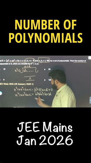 Number Of Polynomials Quadratic Equations JEE Mains 2026 Jan Shift