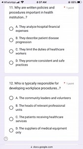 Why are written policies and procedures important in health ins... | Filo