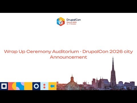 WRAP UP Ceremony Auditorium - DrupalCon 2026 city Announcement