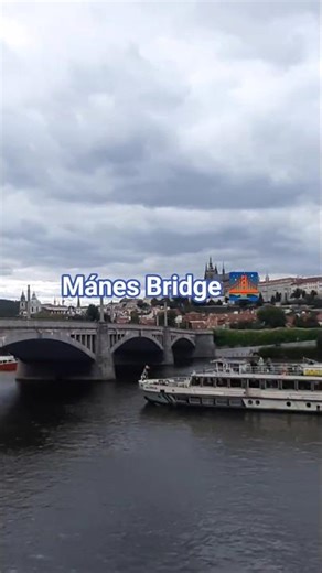 Vltava River views from Mánes Bridge — calm, cloudy & beautiful. 🌉✨