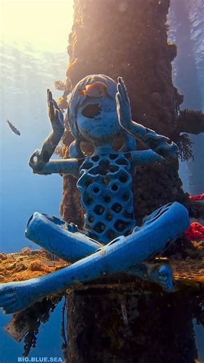 Joseph Leverton on Instagram: "Three child sculptures at the Katza pier. More than underwater art, these 3D printed figures are designed with purpose. Each one provides shelter for fish, surfaces for coral settlement, and a new point of interest for divers and snorkelers. Made from eco friendly, marine safe materials, the sculptures are meant to change over time, slowly becoming living micro habitats that support marine life from its earliest stages. Their colors were chosen through scientific e