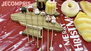 Stainless Steel Christmas Swizzle Sticks: 6 Pcs Multi-Function Xmas Stirring Sticks - Reusable Holiday Bar Mixer for Beverage Cocktails Whisky Coffee Cocoa