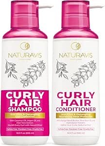 Curly Hair Shampoo and Conditioner Set - Sulfate Free for Wavy, Frizzy, Permed and Black Hair - Enhancing and Curl Defining for Women and Men - Deep Moisturizing and Hydrating Salon Grade Formula