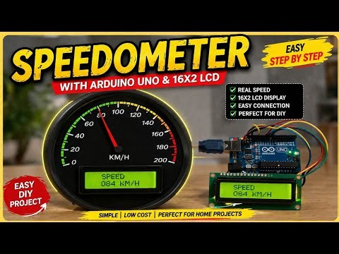 Arduino Speedometer Using IR Sensor + 16x2 LCD Display | Arduino Uno DIY Project | Digital Speedomet