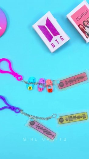 DIY BTS Spotify Keychain Idea