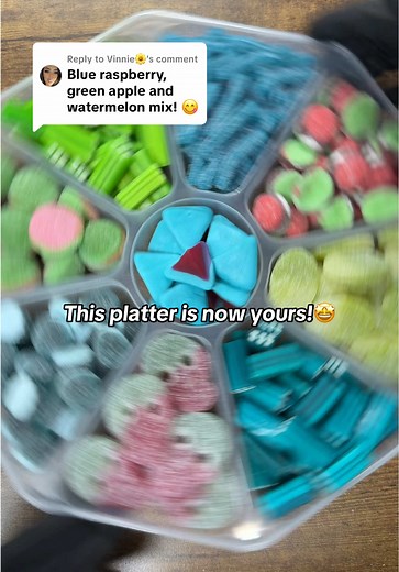 Blue Raspberry, Green Apple & Watermelon Candy Platter