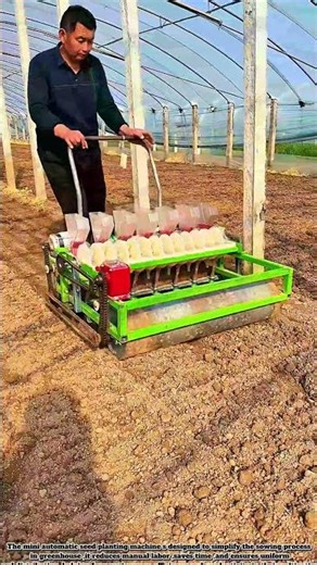 Mini Automatic Seed Planting Machine in Greenhouse! #farming #easyfarming