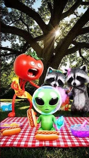 Baby Alien's Chaotic Picnic Food Fight