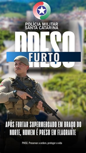 PMSC - 35BPM - Braço do Norte on Instagram: "HOMEM É PRESO APÓS FURTO DE BEBIDAS EM SUPERMERCADO EM BRAÇO DO NORTE Na tarde deste sábado (03), policiais militares do 35º Batalhão de Polícia Militar foram acionados para atender uma ocorrência de furto em um supermercado na cidade de Braço do Norte. No local, os policiais tiveram acesso às imagens do circuito de monitoramento, nas quais o suspeito aparece subtraindo diversas garrafas de bebida alcoólica. Com base nas características observadas, fo