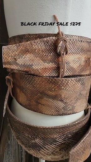 3 belts:made from genuine python snake skin 3mm thick leather- 51.75"/ 51.5"/ 52" L x 3.5" W. Dm me