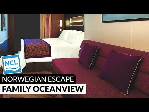 Norwegian Escape | Family Oceanview Stateroom Full Tour & Review 4K | NCL Cruises