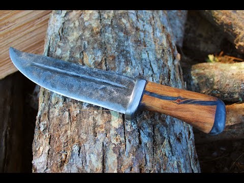 Turning a Junk Leaf Spring into a Bowie Knife | Forged by Hand