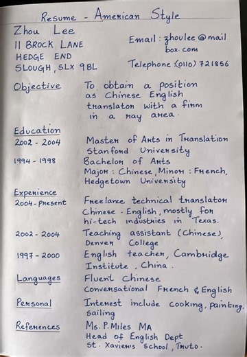 American Style how to write resume/Cv #simple #resume #writing #tips #ideas #application #viral