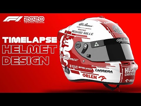 F1 2020 Modding Time Lapse - Custom Helmet Design Alfa Romeo 2020