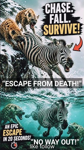 Rare Animal Behavior: Zebra Escapes Deadly Hyena Chase