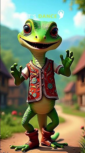 Lizard Dancing Polish Mazurka 🇵🇱🦎 #cartoon #dance #viral