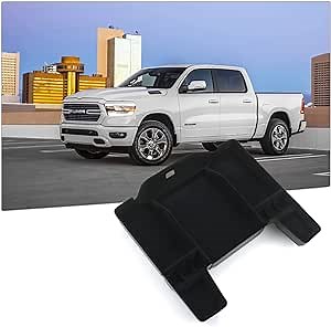 BIXUAN Flocked Ram Accessories Center Console Organizer Tray for 2019-2023 2024 RAM 1500 2500 3500 Armrest Storage Box Console Tray Coin Holder for RAM Full Center Console Bucket Seats Pickup Pruck