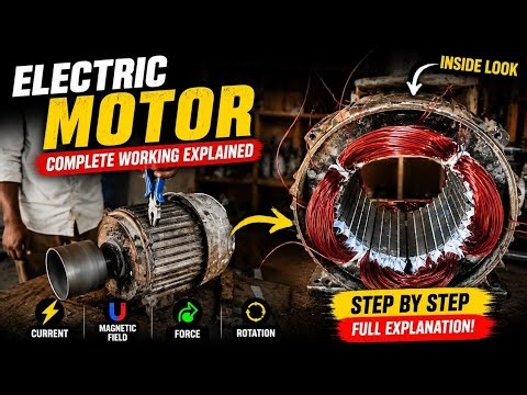 ⚡ How Does an Electric Motor Work? | Complete Working Explained with Animation