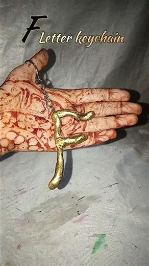 Golden F Letter Keychain✨DIY Clay Alphabet Charm#shorts #viral #keychain #alphabet #diy #moulditclay
