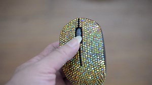 Bling Wireless Mouse, 2.4G Noiseless Mouse with USB Receiver Portable Computer Mice for PC, Tablet, Laptop - Gold Colorful