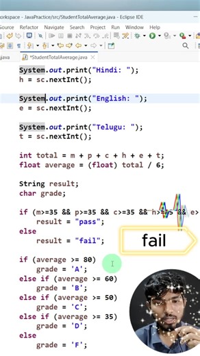 pass or fail in java