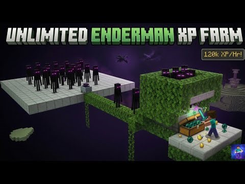 Minecraft Bedrock 1.21 Enderman XP Farm 🔥 Fastest XP & Ender Pearl Farm (Easy Tutorial)