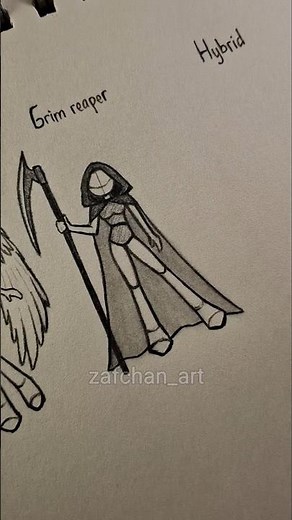 How to draw body tutorial ✨️ (angel,grim reaper & Hybrid) #drawing #tutorial #howtodraw #sketch #art