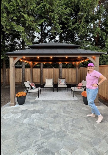 A month ago this backyard had a rotten fence, two old sheds and a whole lot of potential 😅 #ad Fast forward through a little demo, a new fence, a LOT of patio prep… and this SUNJOY gazebo completely changed the space. 🙌🏻 We’ve still got plenty left to do, but it's finally starting to look like a backyard I'd actually want to hang out in! 😌 Use code VANDERSTAR13 for 13% off non-discounted products! https://sunjoyshop.com/?ref=kikjlzdr #backyardmakeover #gazebo #backyardgoals #outdoorliving @S