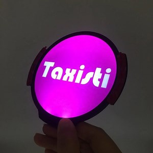 [Hot Item] Rideshare Sign, LED Light Logo Sticker Decal Glow, Wireless Decal Accessories Removable Glowing Sign for Car Taxi