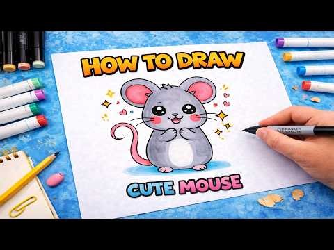 How to Draw a Cute Mouse 🐭 | Easy Drawing for Kids
