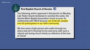 Popular Decatur church parting ways with Atlanta Metro Baptist Association