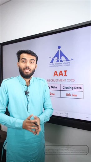 AbdulSattar Bhathara | Prepwithwell on Instagram: "📌AAI 2025 EXAM SYLLABUS 🔥🔥📝💯💯 ➡️ Apply Date: 12/12/2025 ➡️ End Date: 11/01/2026 ➡️ Eligibility: 12th Pass/GRADUATE ➡️ Age Limit: 18 - 30 Years ➡️ SELECTION PROCESS : 👉🏻 Stage 1 : COMPUTER BASED TEST (PART-A) (PART-B) ➡️ POST NAME: Junior Assistant ➡️ Apply Link: https://www.aai.aero/ ➡️ To Enroll In ALL EXAMS MAHAPACK Visit The Link👇👇 https://www.wellacademy.in/study/g46c ➡️ Follow Our Page For More Such Educational Content 💯💯📚✔️ . 