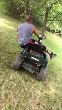 Cutting Grass with Riding Mower on a VERY Steep Hill