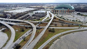 I-94 project bringing new Stadium Interchange. It includes driving on a road's opposite side