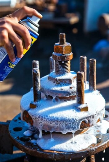 Rust to Shine in 10 Seconds! 😱 Pipe hubs WD-40 cleaner bring metal back to life. #RustCleaning