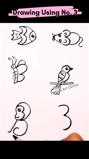 Drawing Using No. 3 #shorts #shortsfeed #drawing #art #youtubeshorts #nodrawing #ytshorts #yt