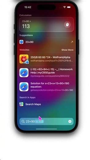 Performing Calculations from Spotlight in iPhone
