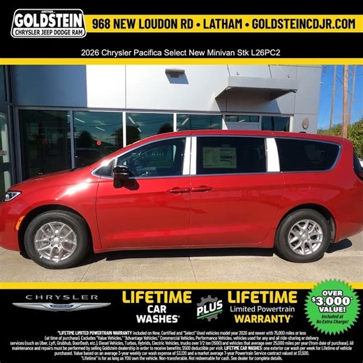 2026 Chrysler Pacifica Select New Minivan Stk L26PC2