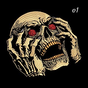 Screaming Skull Embroidery Design – Gothic Horror Skeleton Patch, Jacket Back Patch for Biker Vests, Digital File EXP DST PES - Etsy