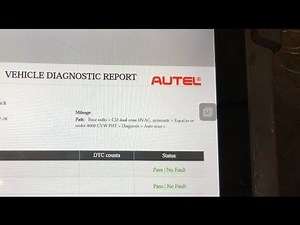 pre-scan DTC report on an Autel scanner.