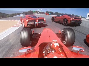 Ferrari F1 2002 vs Ferrari Supercars at Laguna Seca | ONBOARD