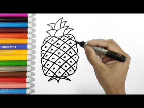 How to Draw a Pineapple for Kids 🍍 | Easy Pineapple Drawing Step by Step