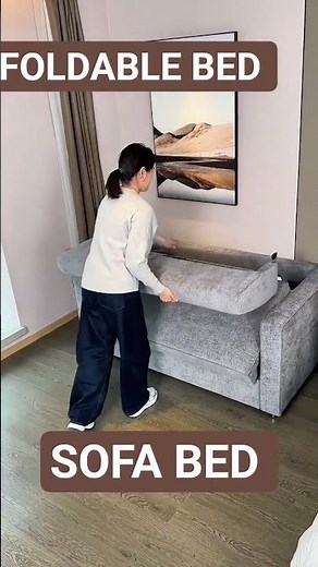 A sofa can be transformed into a bed with a simple pull and fold. #sofabed #foldingbed #foldablebed