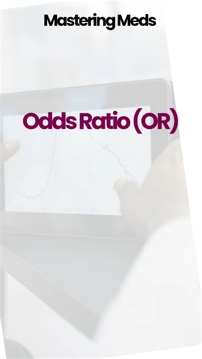 Mastering Meds | pharmacist on Instagram: "The Odds Ratio (OR) is a measure of association commonly used in case-control studies, where participants are selected based on disease status rather than exposure. Because incidence and risk cannot be directly calculated in this study design, Relative Risk cannot be used, making Odds Ratio the preferred measure. OR compares the odds of exposure among cases with the odds of exposure among controls. An OR greater than 1 suggests a positive association be