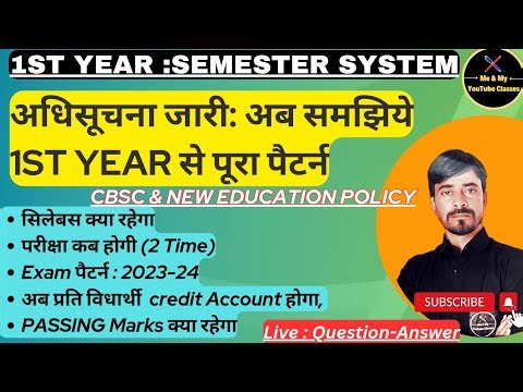 1st year (CBCS SYSTEM) :Exam Pattern, Syllabus, Passing Marks, Enternal Assignment.... etc (Q-A)